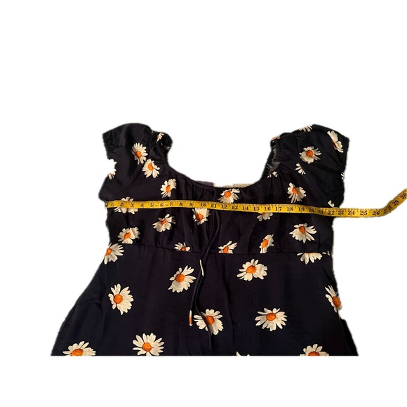 Lisa Says Gah Daisy Floral Mini Dress Babydoll Navy Empire Waist 3XL NWT - Picture 6 of 9
